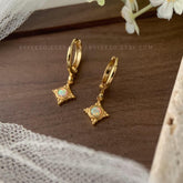 Opal Starburst Huggie Hoops, Opal Space Huggie Earrings, Opal Celestial Earrings,Opal Star Hoop Earrings